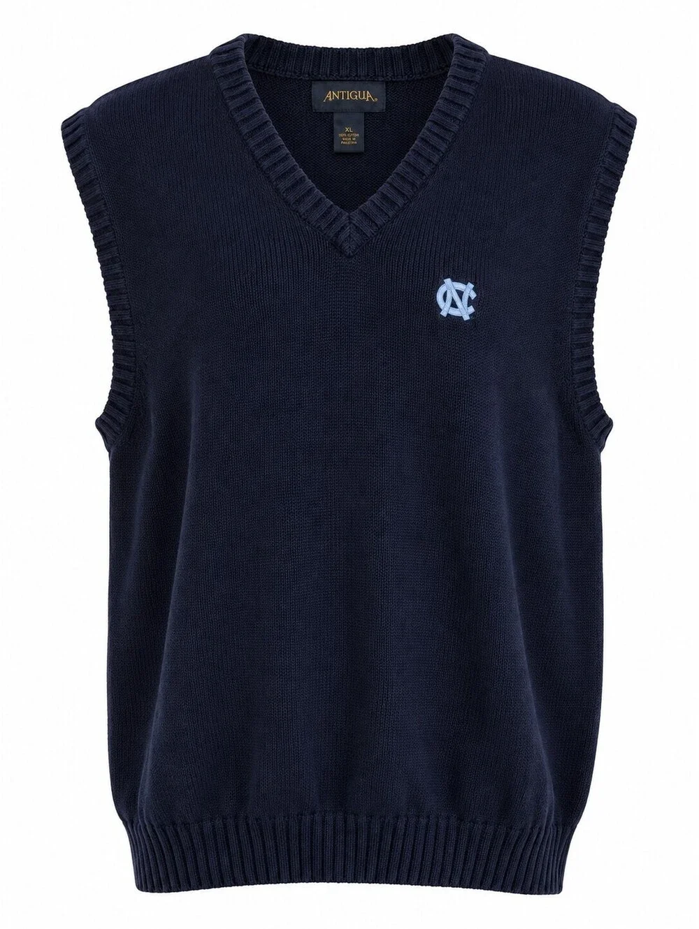 Vintage 90s Antigua UNC Tar Heels Sweater Vest XL Unisex Navy Cotton Preppy